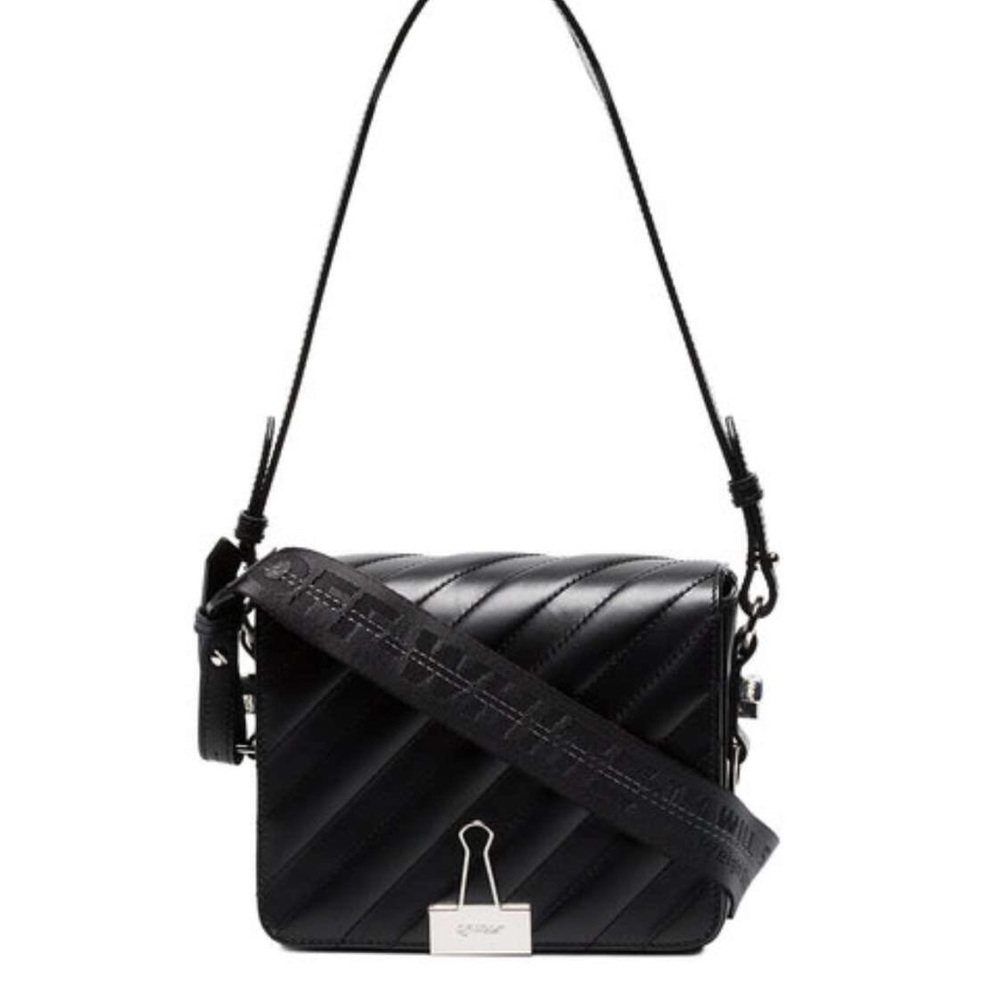 Off-White Diagonal Binder Clip Bag